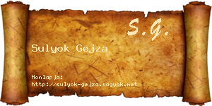 Sulyok Gejza névjegykártya